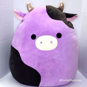 ALEXIE 🐮 SOLD OUT 24" Purple & Black Cow Original Squishmallow NWT Sleeping In